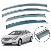 Дефлектор вікна для Hyundai Sonata 2010-2015 з нерж. хром полоскою